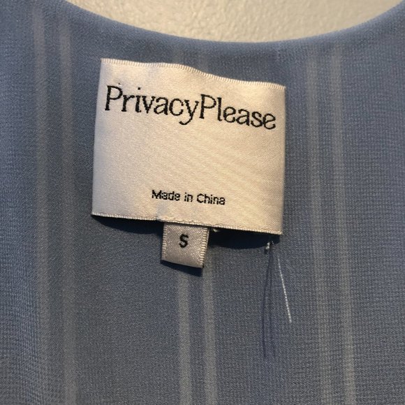 Wilson Dress Pastel Blue Striped Midi Length Wrap Dress Deep V neck - Picture 5 of 11